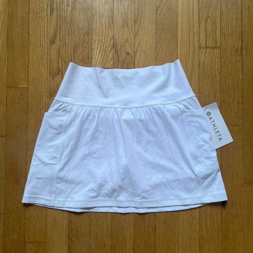 Athleta White Tennis Skort NWT Women's Small Pockets Athletic Skirt
